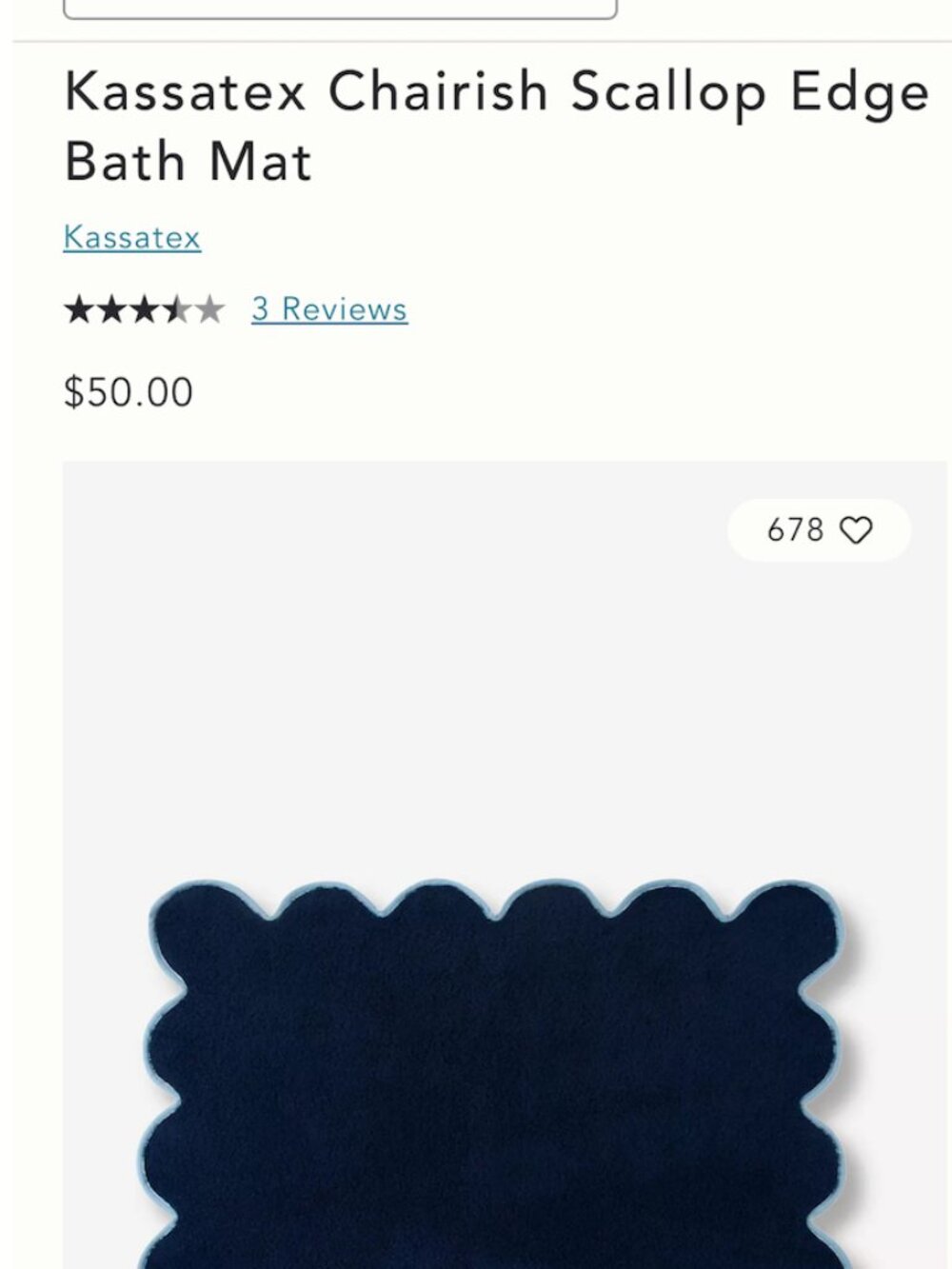 Anthropologie Scallop Edge Bath Mat